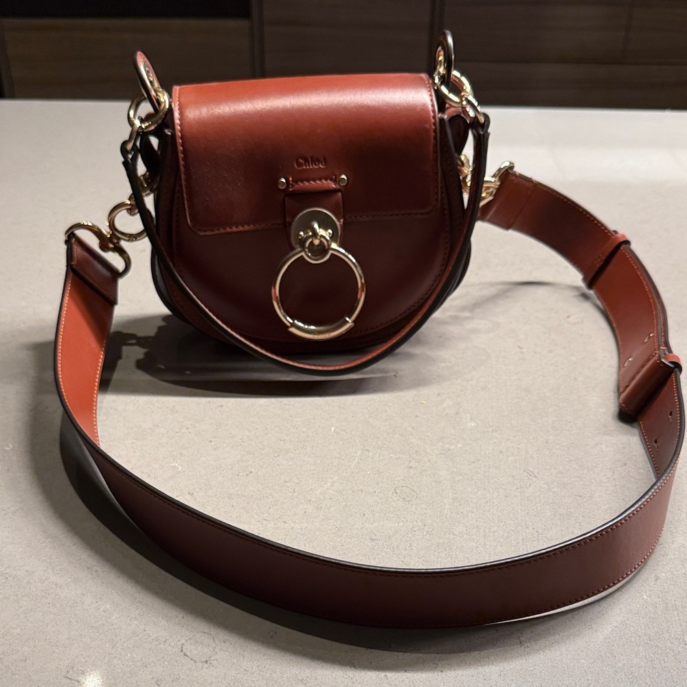 Chloe Burgundy Leather Crossbody Bag